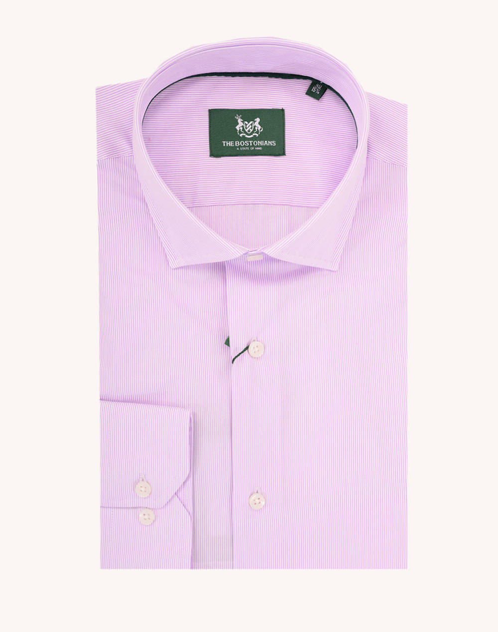 The Bostonians Acorn Poplin Shirt Custom Fit Stripe Poplin Semi Rex Custom Fit Men Clothes Shirts Lilac Cotton 3Ans4871 Lilac Male Shirts