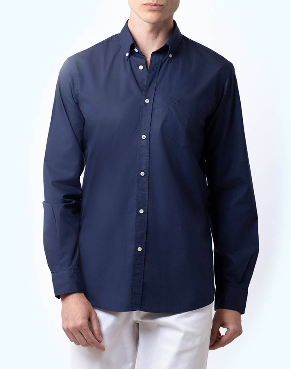 The Bostonians Poplin Shirt Regular Fit Plain Poplin Button Down Regular Fit Men Clothes Shirts Navyblue Cotton 3Aap2062X Navy Male Shirts Blue