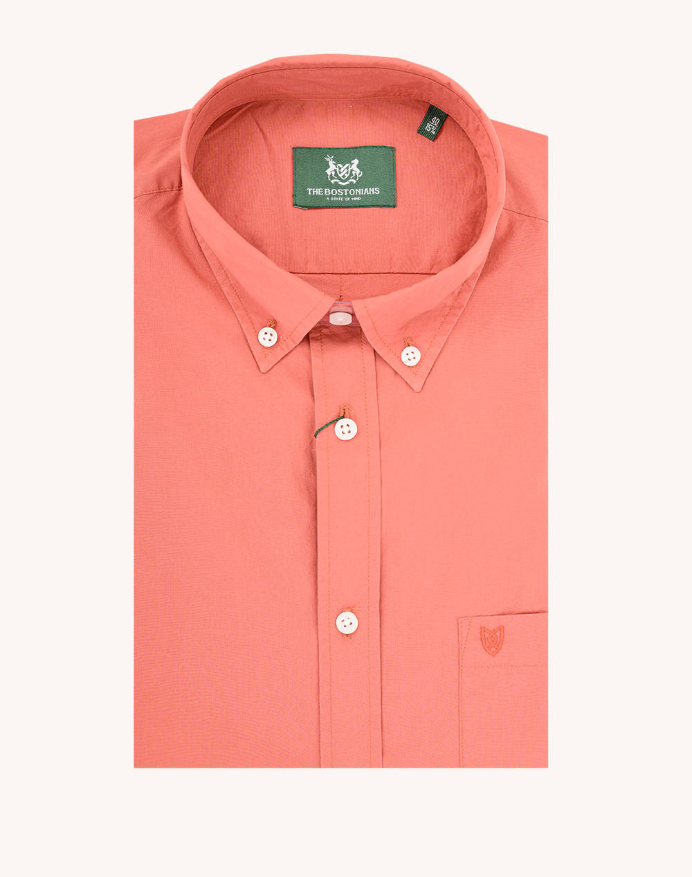 The Bostonians Poplin Shirt Regular Fit Plain Poplin Button Down Regular Fit Men Clothes Shirts Darkorange Cotton 3Aap2062 Dark Male Shirts