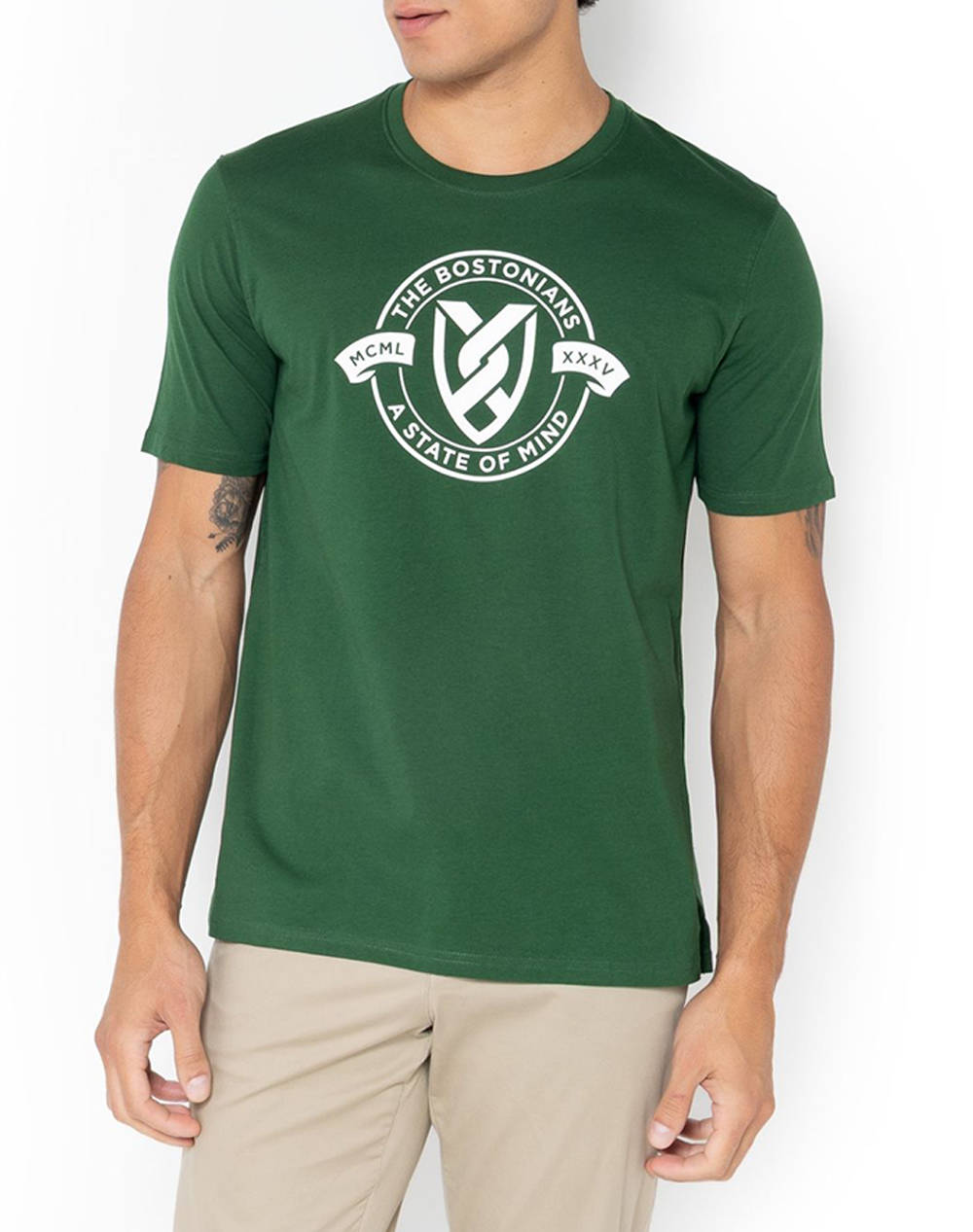 The Bostonians T Shirt All Hail Logo Regular Men Clothes T Shirts & Sweatshirts T Shirts Green Cotton 3Ts1285N Boston Male T-Shirts Green