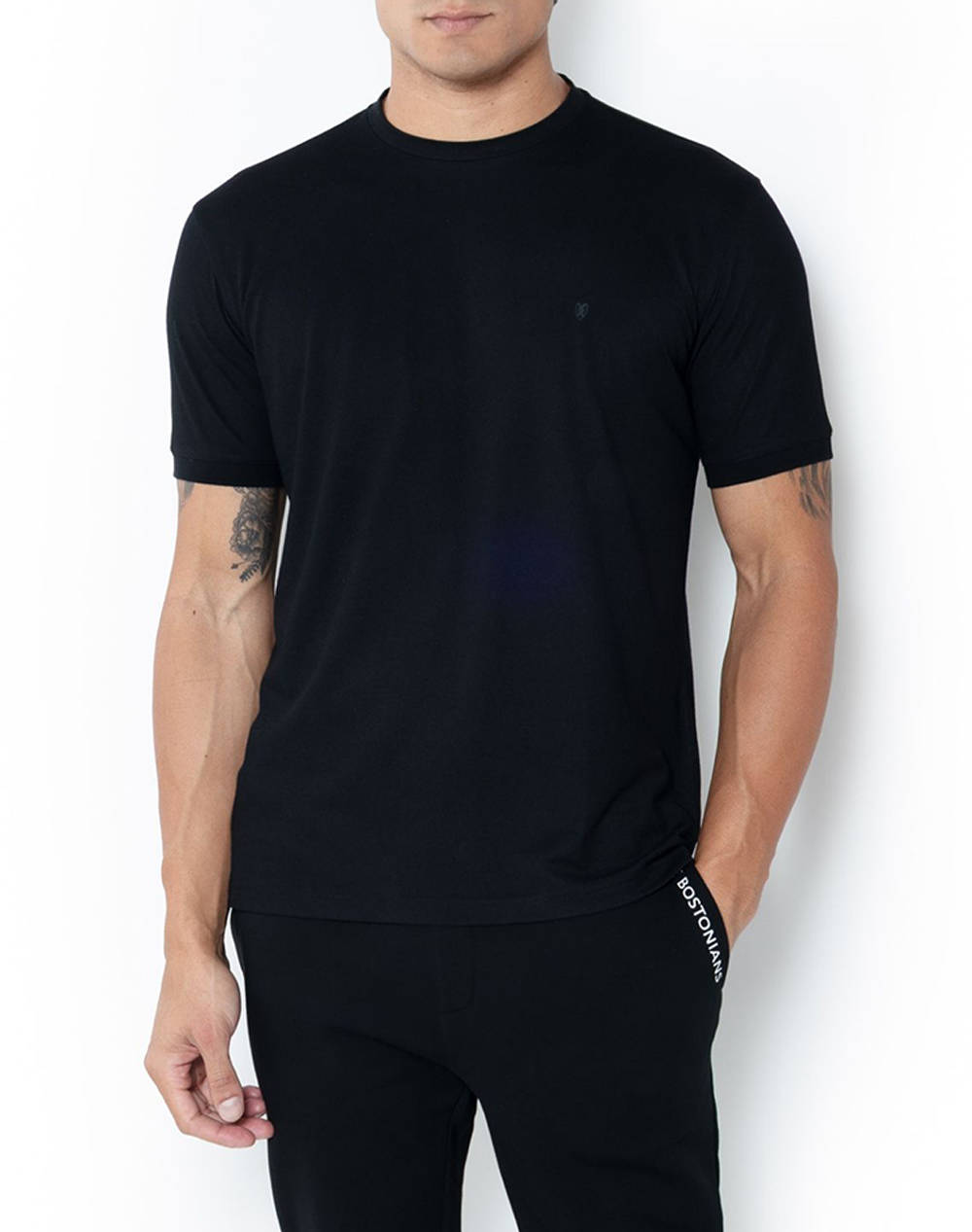 The Bostonians T Shirt Pique Tech Regular Fit Men Clothes T Shirts & Sweatshirts T Shirts Black Cotton,Fabric 3Ts1297 Black Male T-Shirts Black