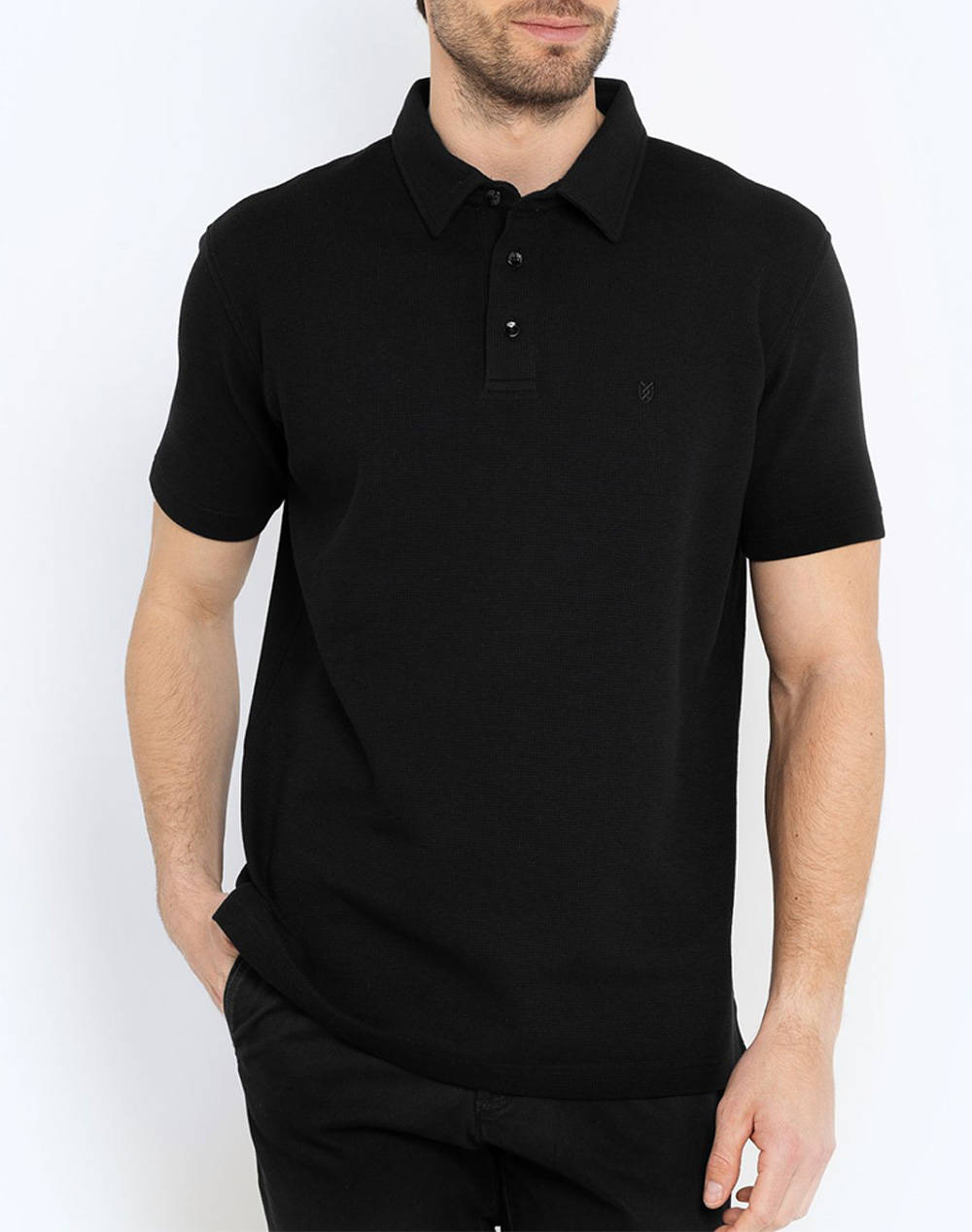 The Bostonians Polo Shirt Pique Waffle Regular Fit Men Clothes T Shirts & Sweatshirts Polo Black Cotton,Elastic 3Ps1287 Black Male Polo Black
