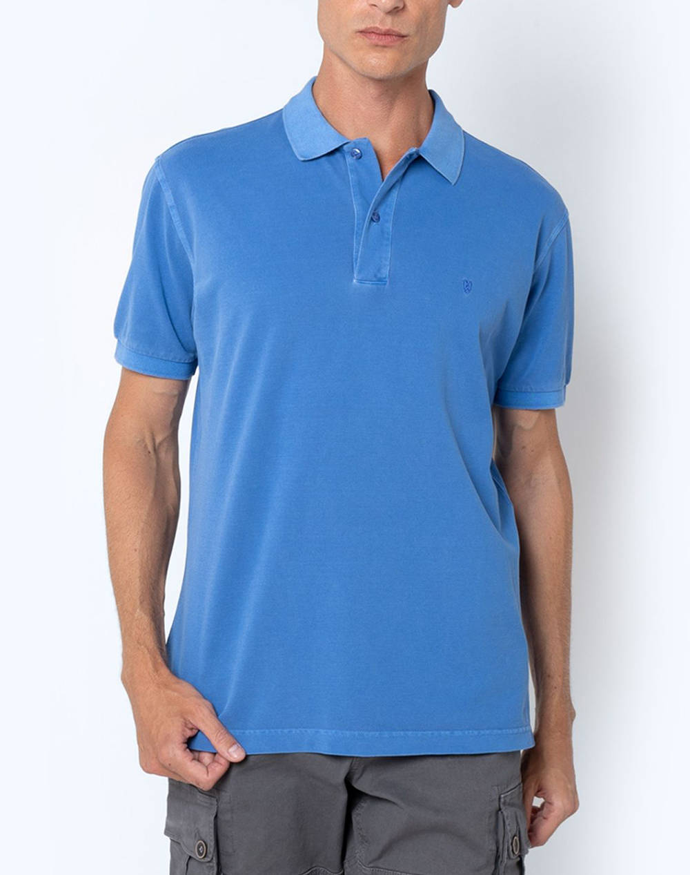 The Bostonians Polo Pique Delave Regular Fit Men Clothes T Shirts & Sweatshirts Polo Blue Cotton 3Ps1286 Sax Male Polo Blue