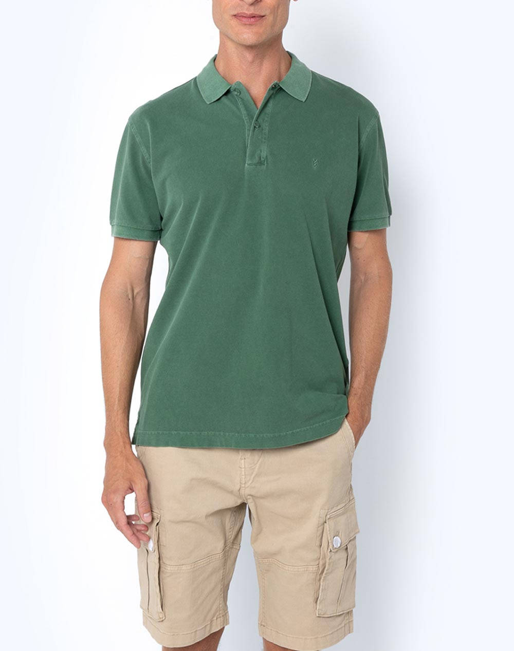 The Bostonians Polo Pique Delave Regular Fit Men Clothes T Shirts & Sweatshirts Polo Green Cotton 3Ps1286 Mint Male Polo Green
