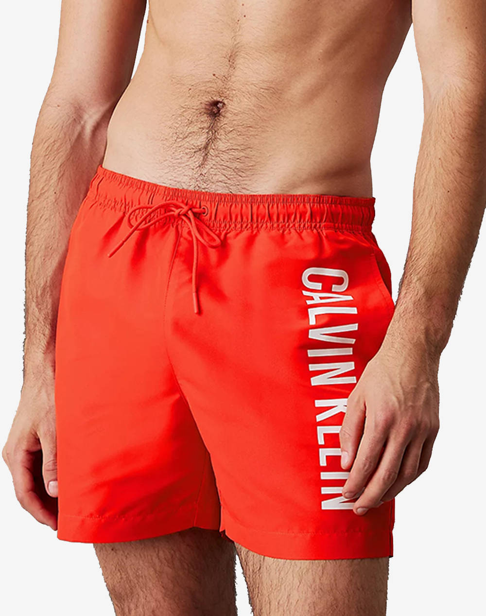 Calvin Klein Jeans Medium Drawstring Men Clothes Swimwear Shorts Red Synthetic Km0Km01092 Xm8 Male Shorts