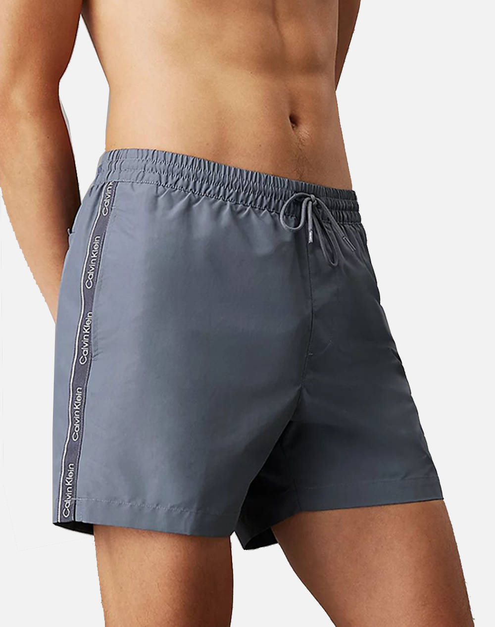 Calvin Klein Jeans Medium Drawstring Men Clothes Swimwear Shorts Gray Synthetic Km0Km01109 Pcp Male Shorts