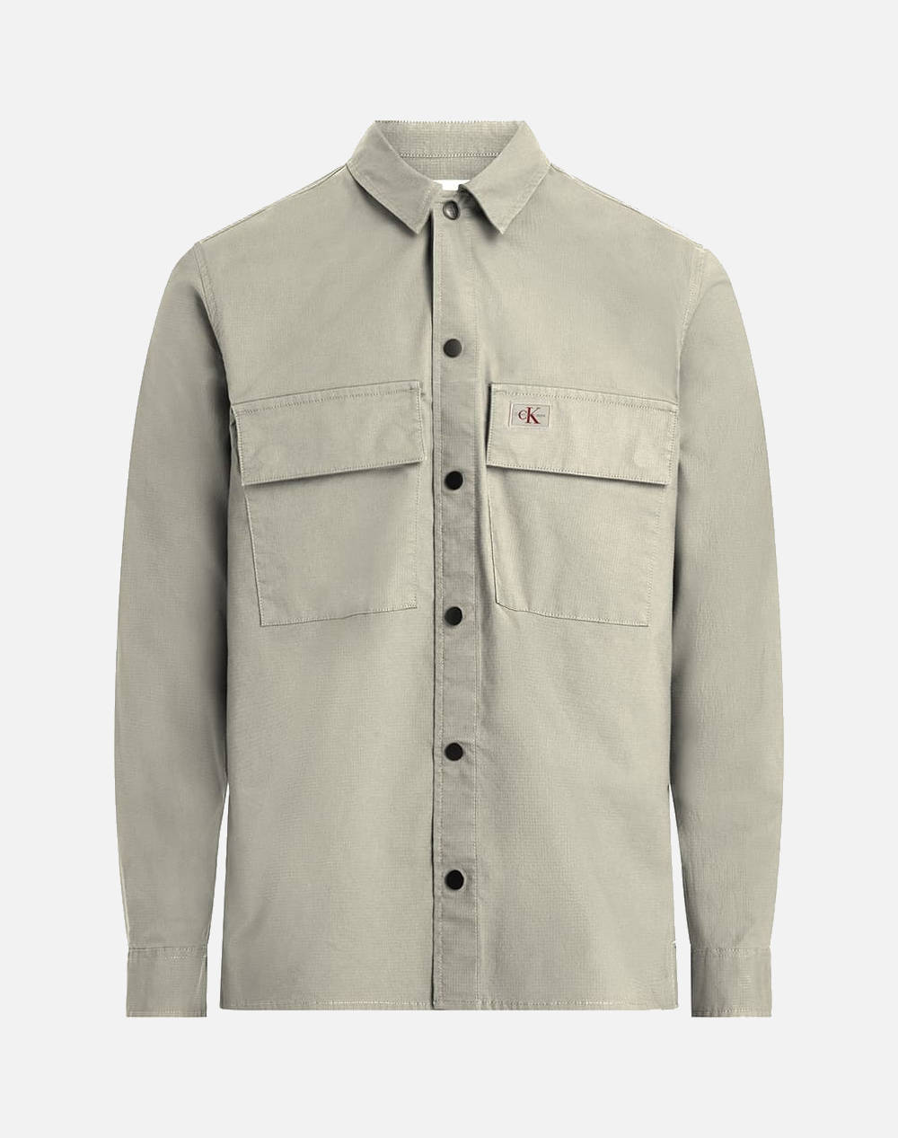 Calvin Klein Jeans Cargo Overshirt Men Clothes Shirts Khaki Cotton,Elastic J30J327584 Pcz Male Shirts Khaki