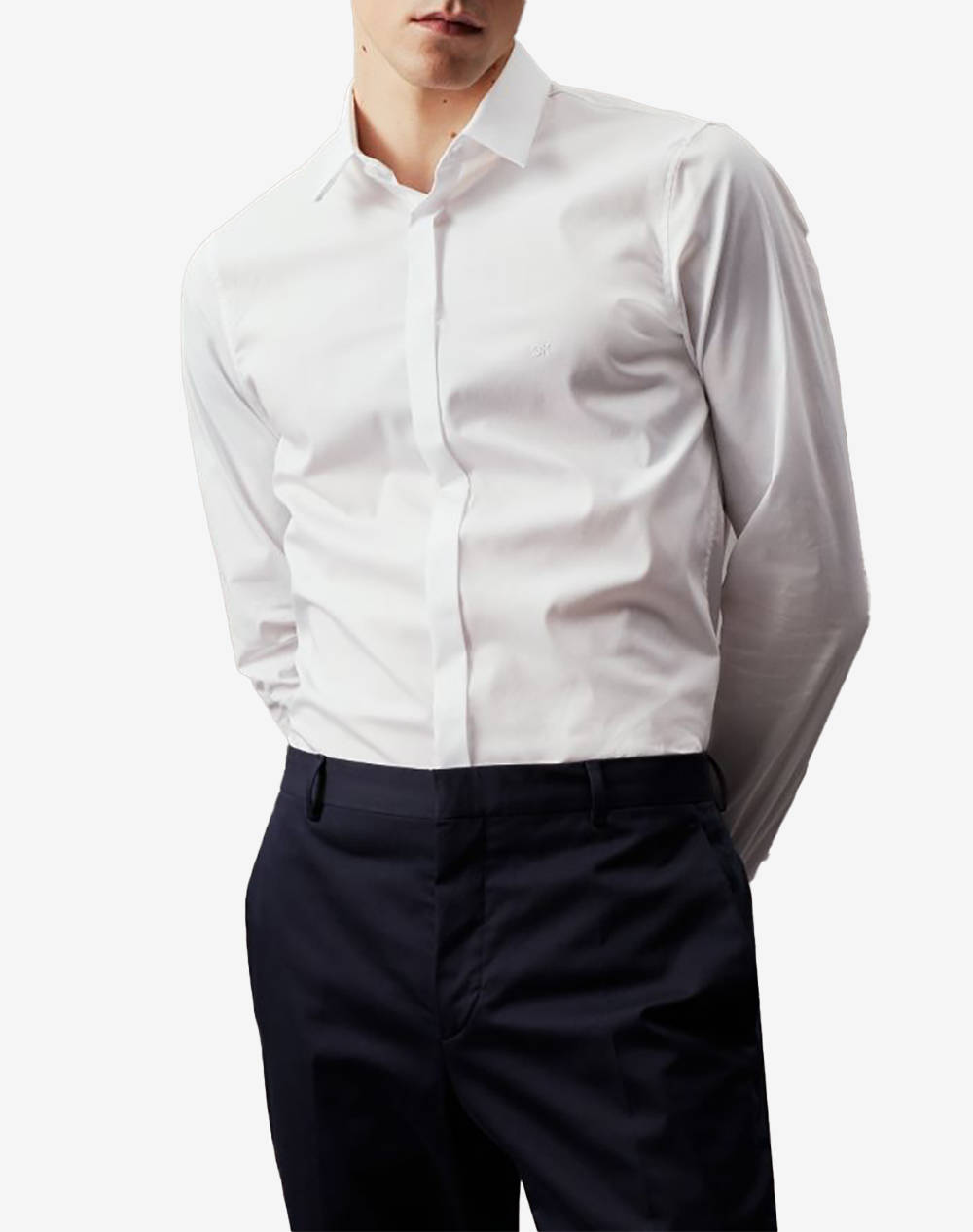Calvin Klein Poplin Hp Extra Slim Shirt Men Clothes Shirts White Cotton,Elastic K10K109891 Yaf Male Shirts