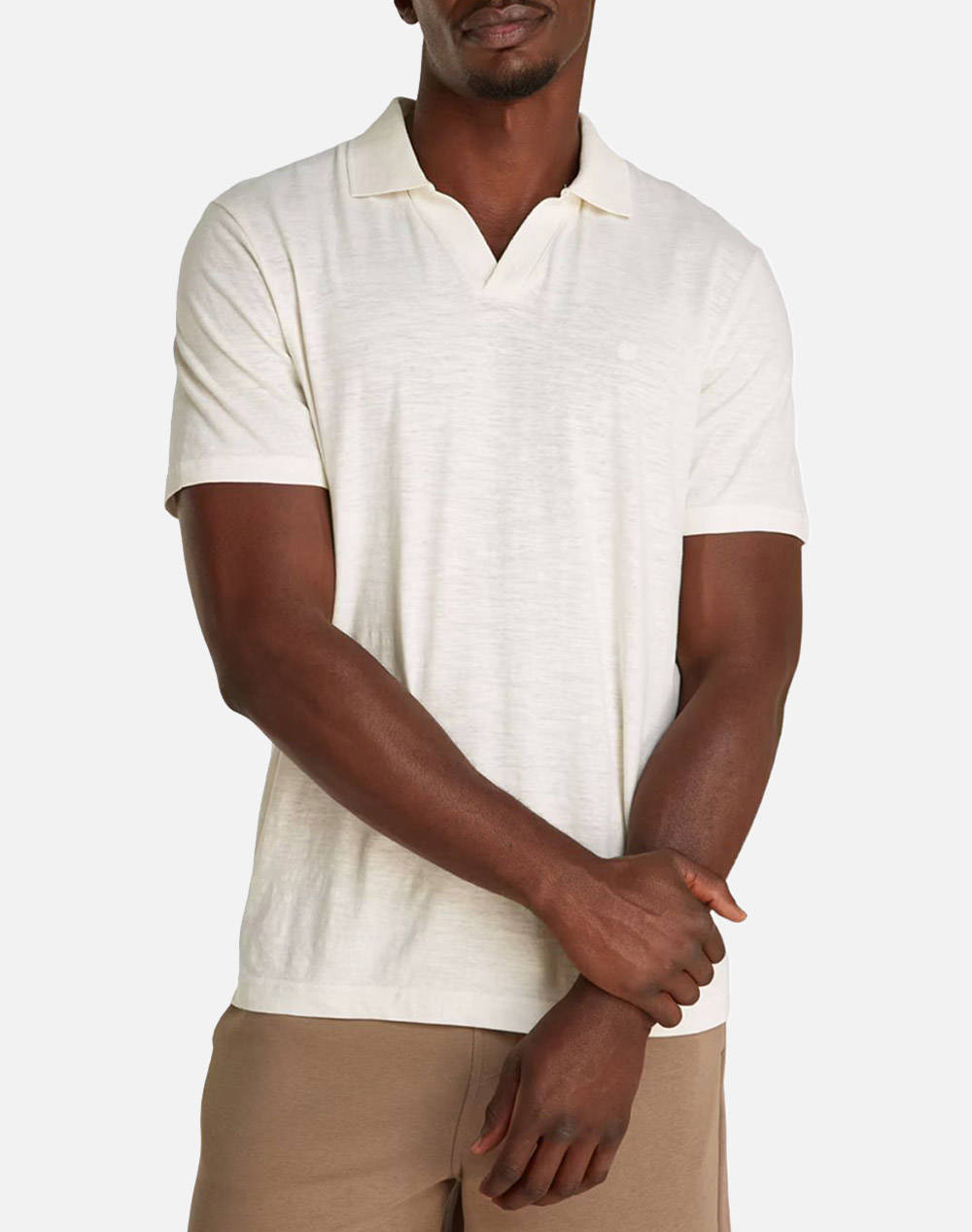 Calvin Klein Linen Cotton Cuban Collar Polo Men Clothes T Shirts & Sweatshirts Polo Offwhite Cotton,Linen K10K114136 Yas Male Polo