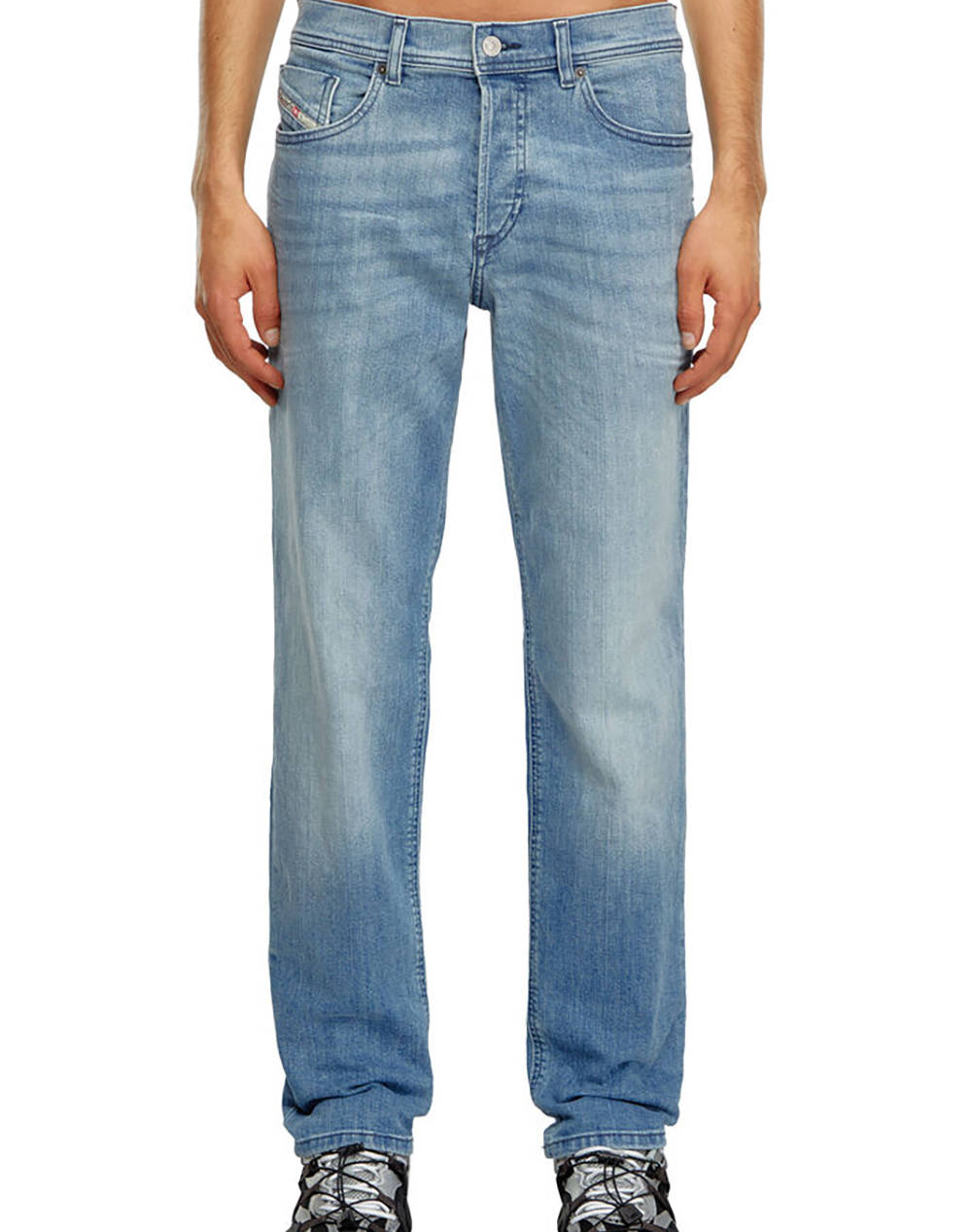 Diesel 2023 D Finitive L.32 Trousers Men Clothes Trousers Jeans Denimlightblue Cotton,Elastic A102290Grdi 01 Male Jeans Blue