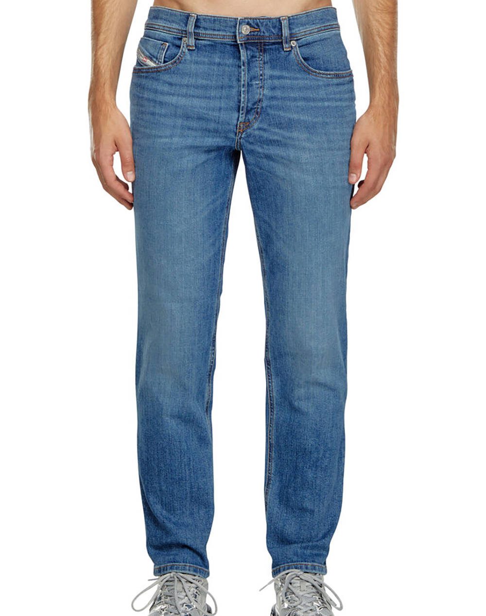 Diesel 2023 D Finitive L.32 Trousers Men Clothes Trousers Jeans Denimlightblue Cotton,Elastic A102290Kial 01 Male Jeans Blue