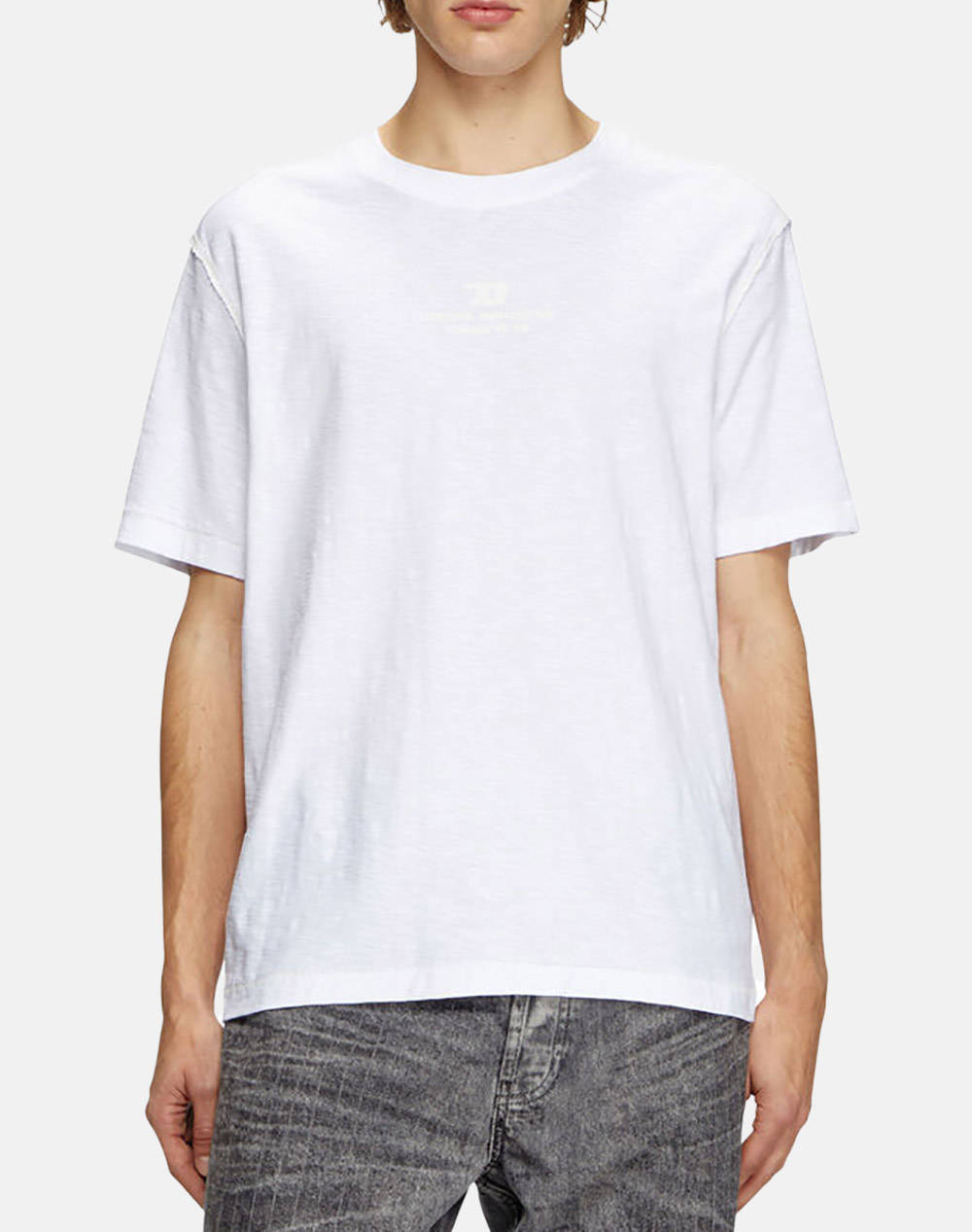 Diesel T Adjust R10 T Shirt Men Clothes T Shirts & Sweatshirts T Shirts White Cotton A164240Qkap 100 Male T-Shirts