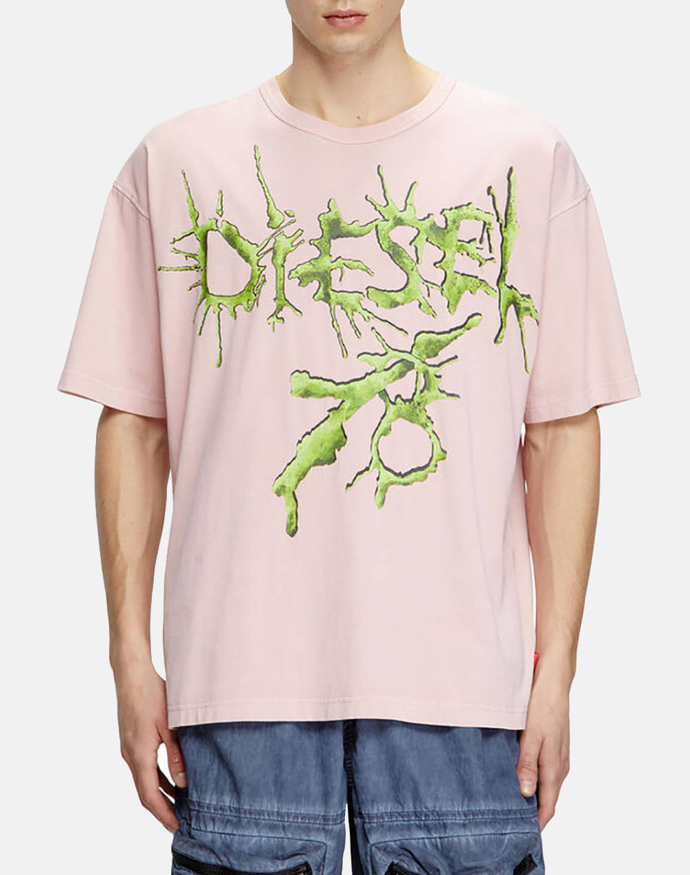 Diesel T Boxt R28 T Shirt Men Clothes T Shirts & Sweatshirts T Shirts Pink Cotton A176390Slbt 33L Male T-Shirts