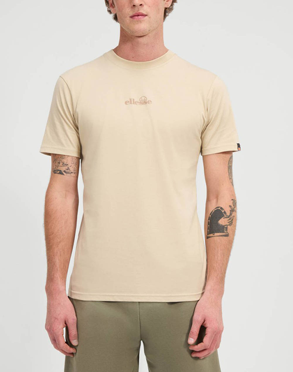 Ellesse Seasonal Fundamentals Ollio Tee Men''S T Shirt Men Clothes T Shirts & Sweatshirts T Shirts Biege Cotton Shz16463 214 Male T-Shirts Biege