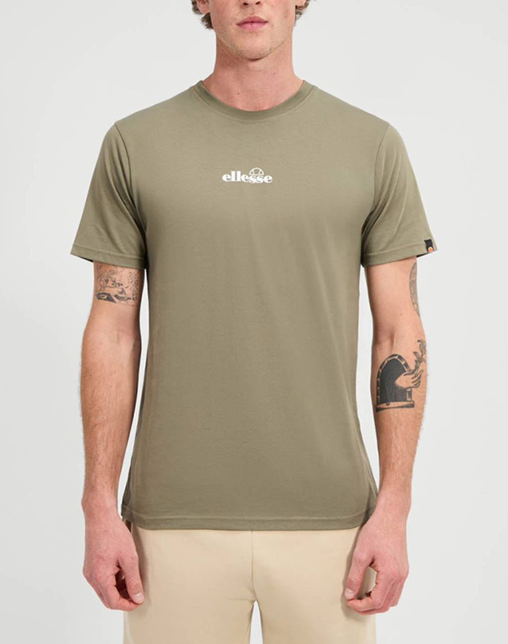 Ellesse Seasonal Fundamentals Ollio Tee Men''S T Shirt Men Clothes T Shirts & Sweatshirts T Shirts Khaki Cotton Shz16463 506 Male T-Shirts Khaki