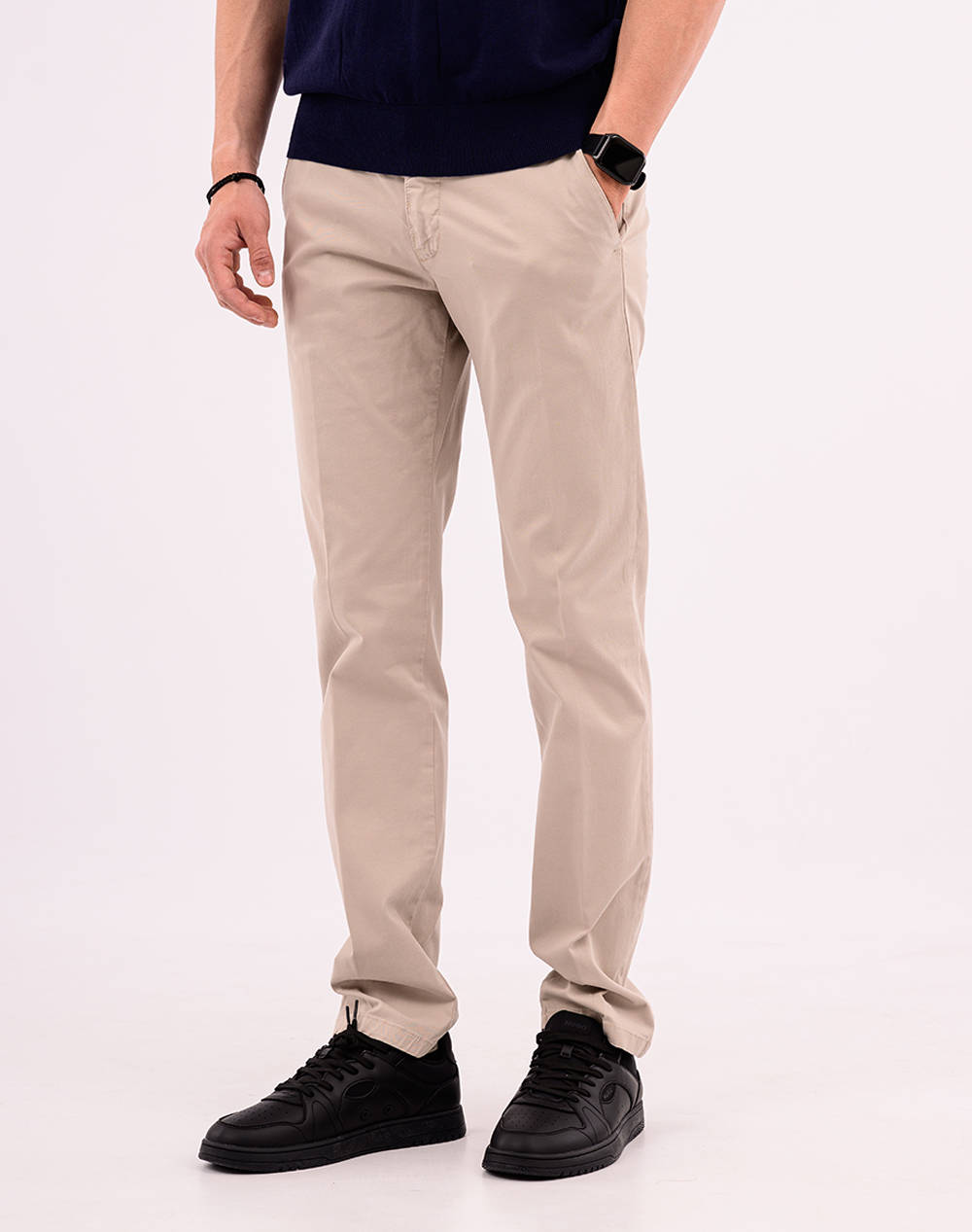 Four Ten Chino Pants Men Clothes Trousers Chinos Biege Cotton,Elastic T910125003 00023 Male Chinos Biege