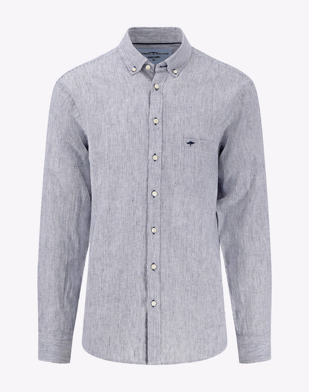 Fynch Hatton Shirts Ανδρας Ρουχα Πουκαμισα Navyblue Λινο 1504 6160 685