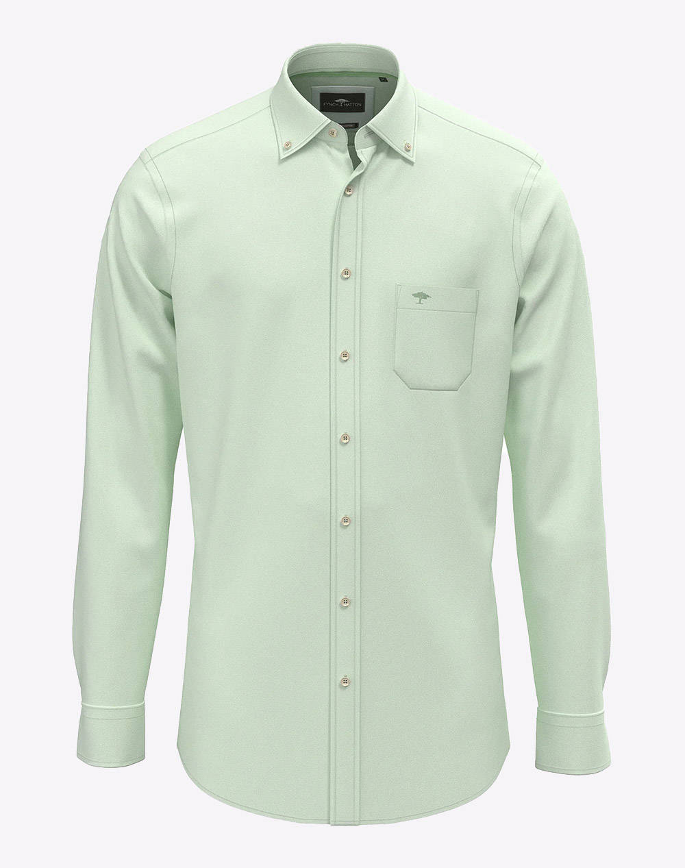 Fynch Hatton Shirts Men Clothes Shirts Lightgreen Cotton 1513 8400 722 Male Shirts Green