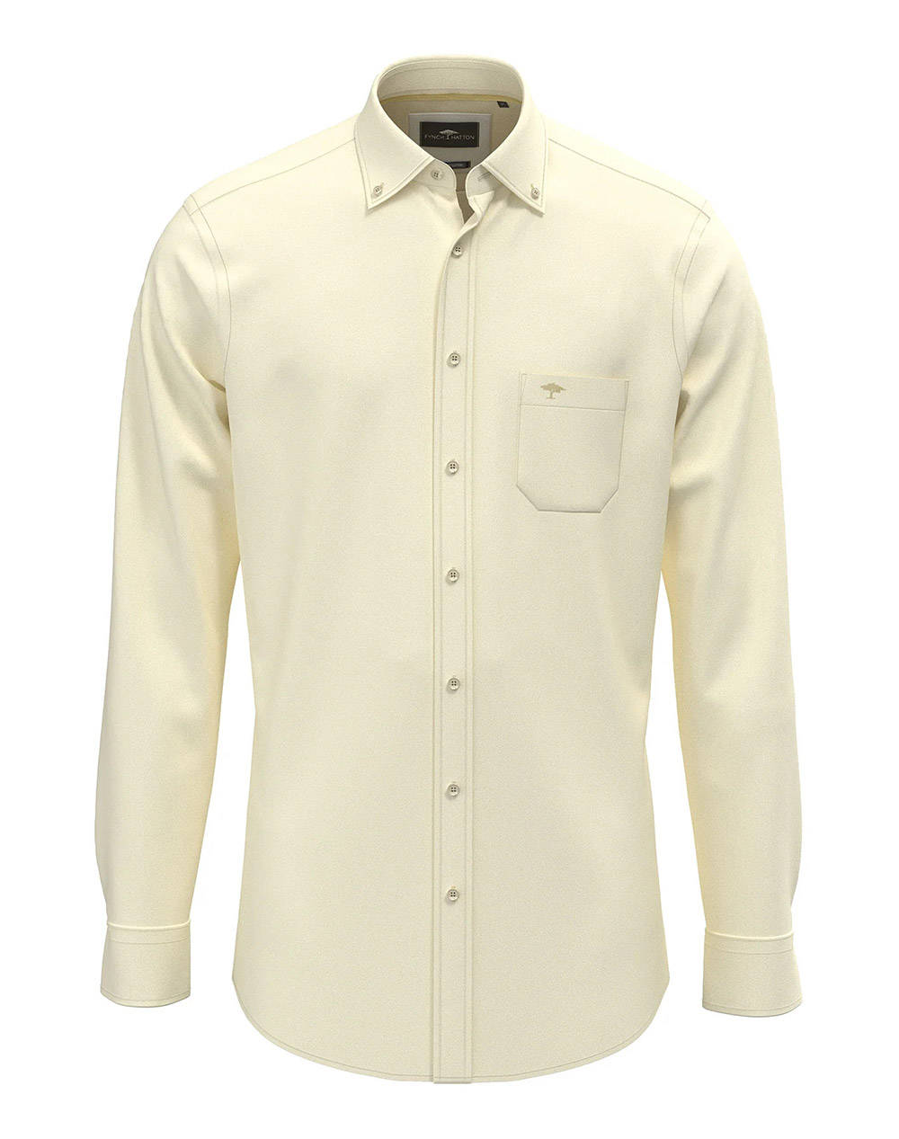 Fynch Hatton Shirts Ανδρας Ρουχα Πουκαμισα Yellow Βαμβακι 1513 8400 112