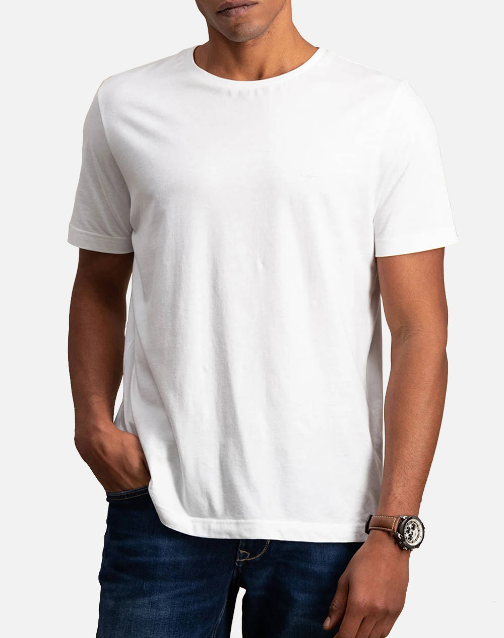 Fynch Hatton T Shirts Men Clothes T Shirts & Sweatshirts T Shirts White Cotton Snos 1500 802 Male T-Shirts