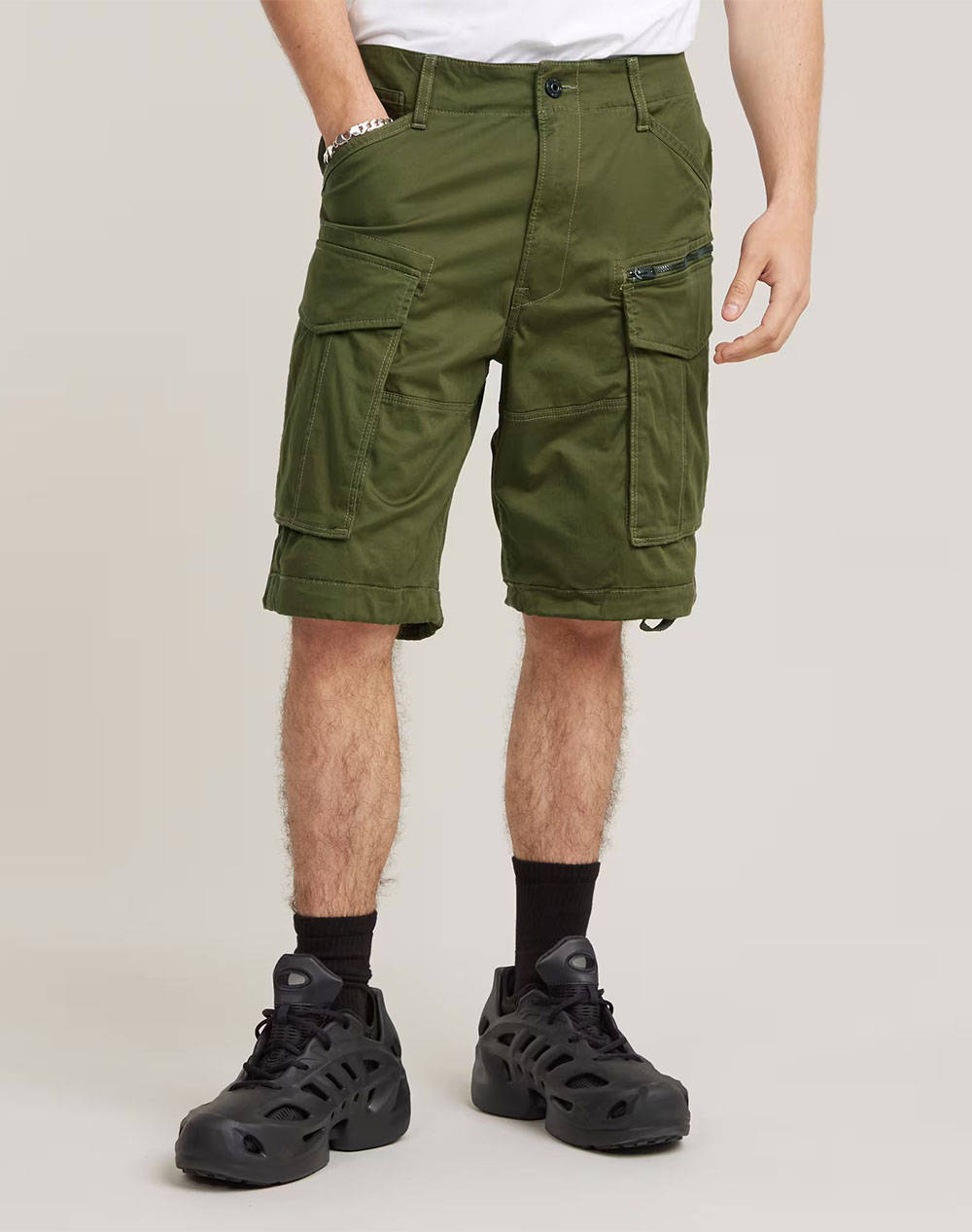 G Star Rovic Zip Relaxed 1 Men Clothes Shorts/Bermudas Cargo Green Cotton,Elastic D08566 5126 724 Male Cargo Green