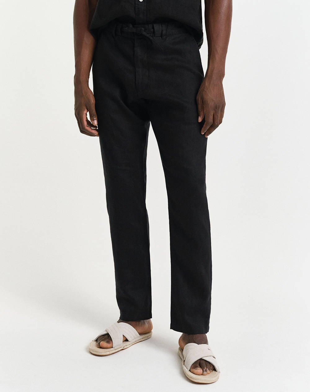 Gant Relaxed Linen Ds Pants Men Clothes Trousers Chinos Black Linen 3G1505272 5 Male Chinos Black