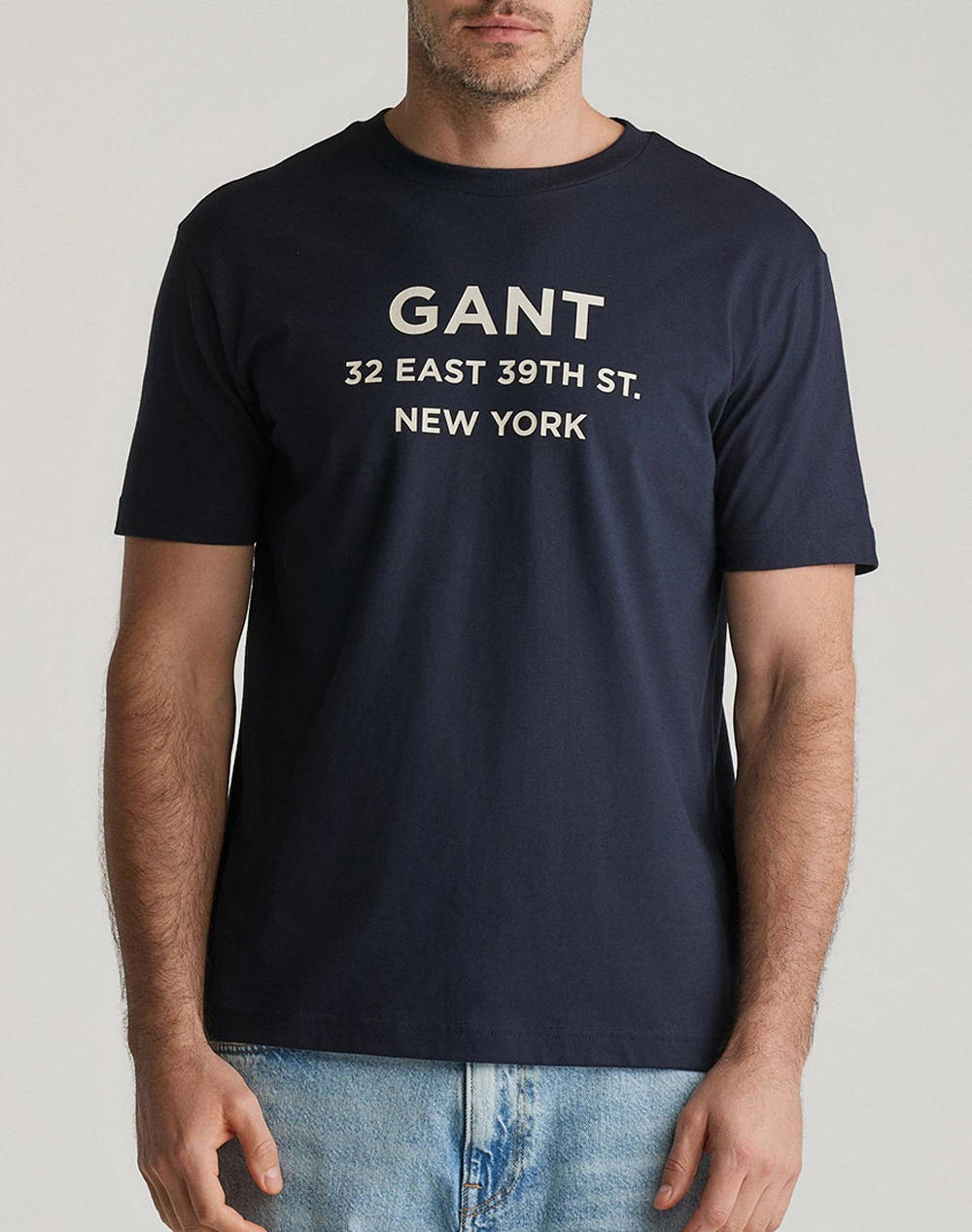 Gant Graphic Printed Ss T Shirt Men Clothes T Shirts & Sweatshirts T Shirts Darkblue Cotton 3G2003301 433 Male T-Shirts Blue