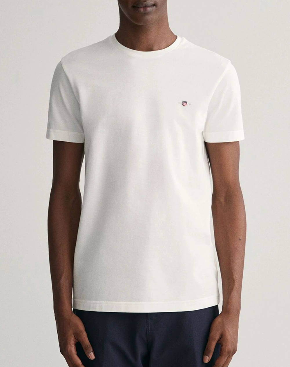 Gant Slim Pique Ss T Shirt Men Clothes T Shirts & Sweatshirts T Shirts Offwhite Cotton 3G2013033 113 Male T-Shirts