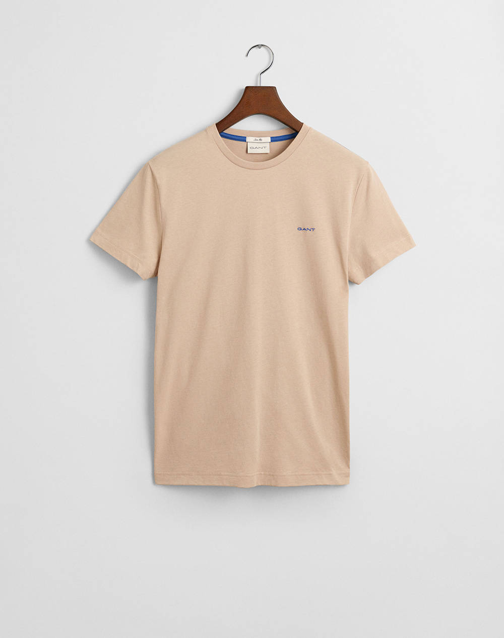 Gant Contrast Logo Ss T Shirt Men Clothes T Shirts & Sweatshirts T Shirts Biege Cotton 3G2013032 277 Male T-Shirts Biege