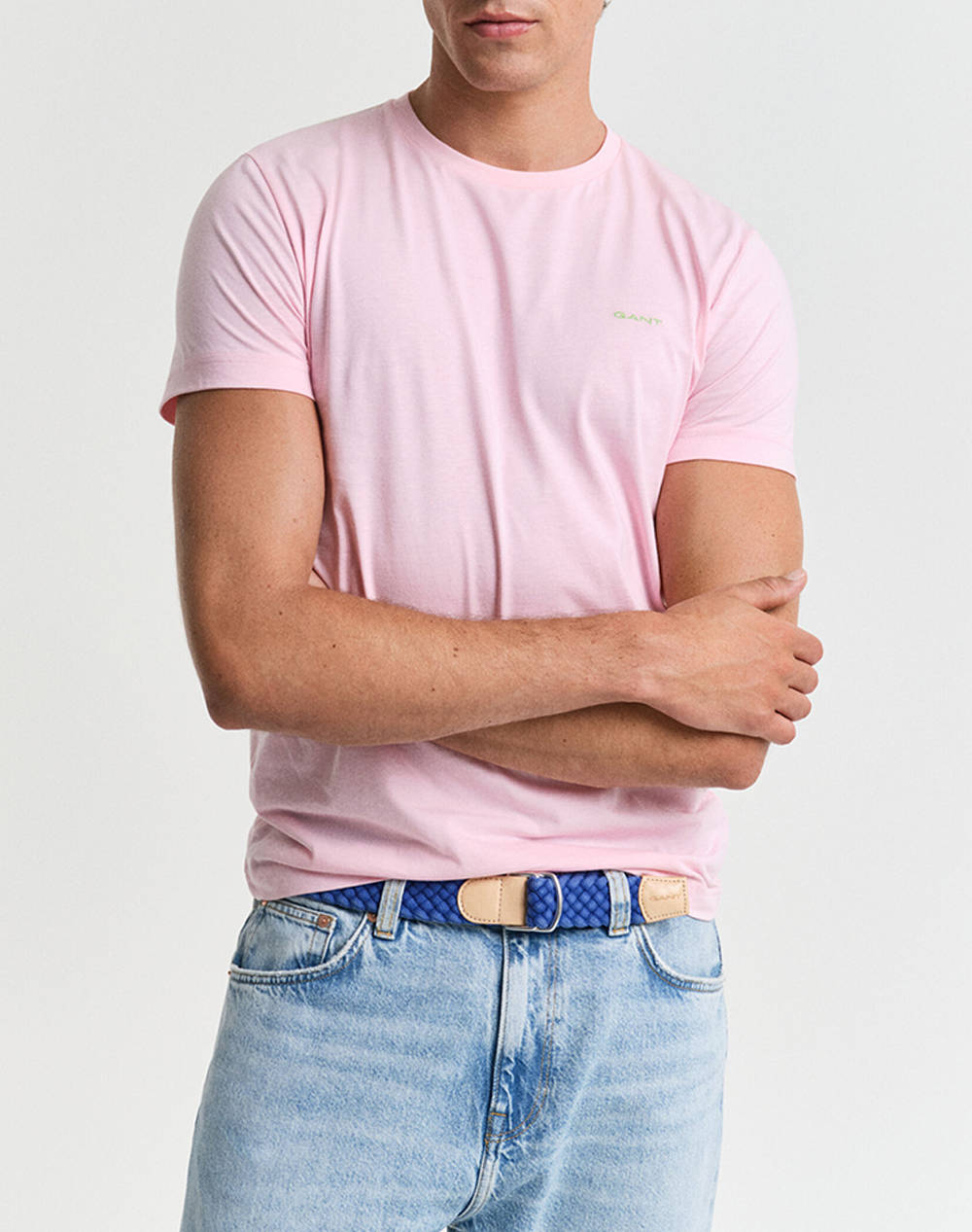 Gant Contrast Logo Ss T Shirt Men Clothes T Shirts & Sweatshirts T Shirts Lightpink Cotton 3G2013032 637 Male T-Shirts
