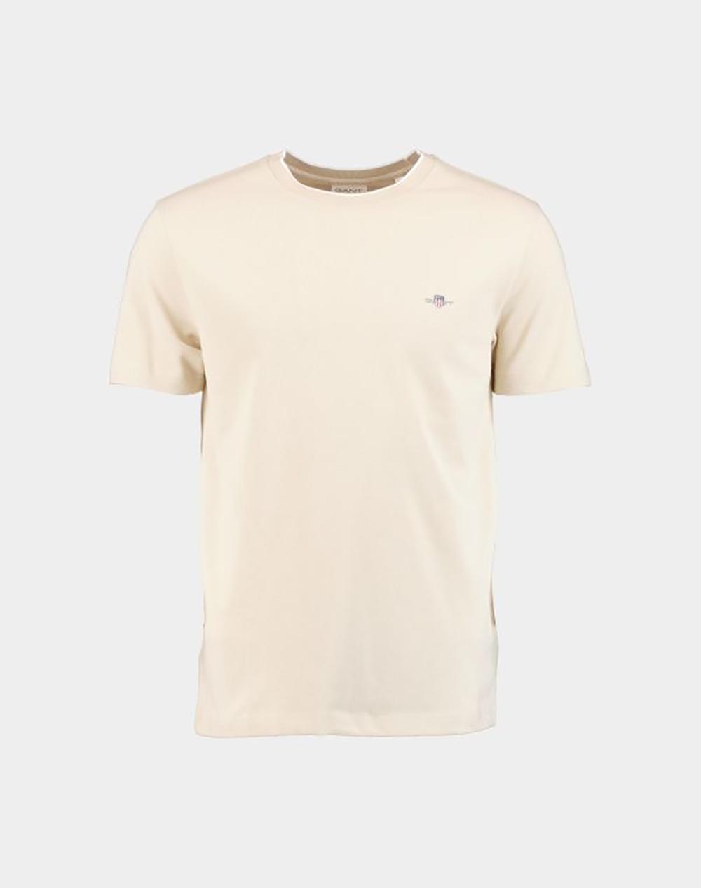 Gant Ss T Shirt Men Clothes T Shirts & Sweatshirts T Shirts Biege Cotton 3G2033019 239 Male T-Shirts Biege