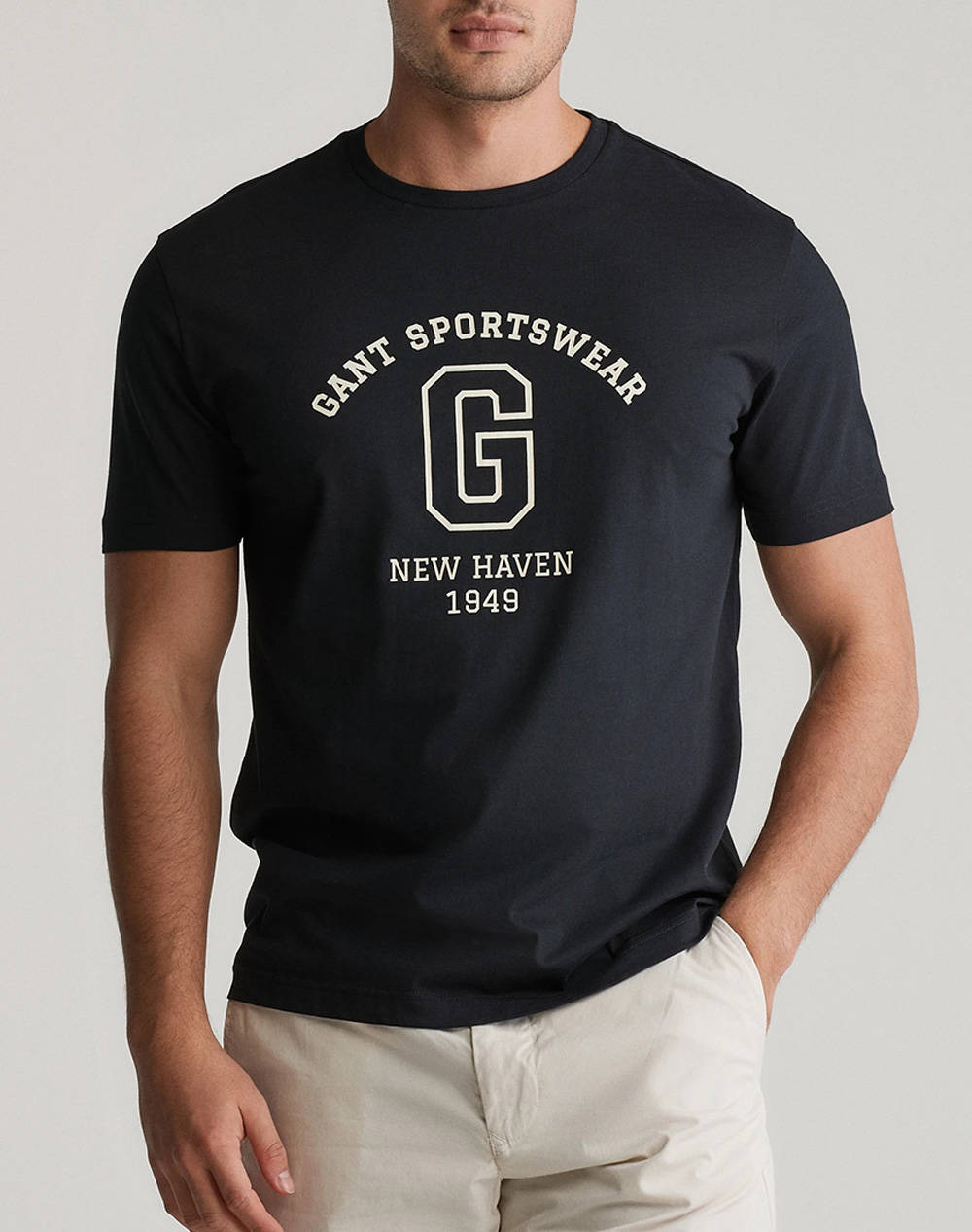 Gant Ss T Shirt Men Clothes T Shirts & Sweatshirts T Shirts Black Cotton 3G2003310 5 Male T-Shirts Black