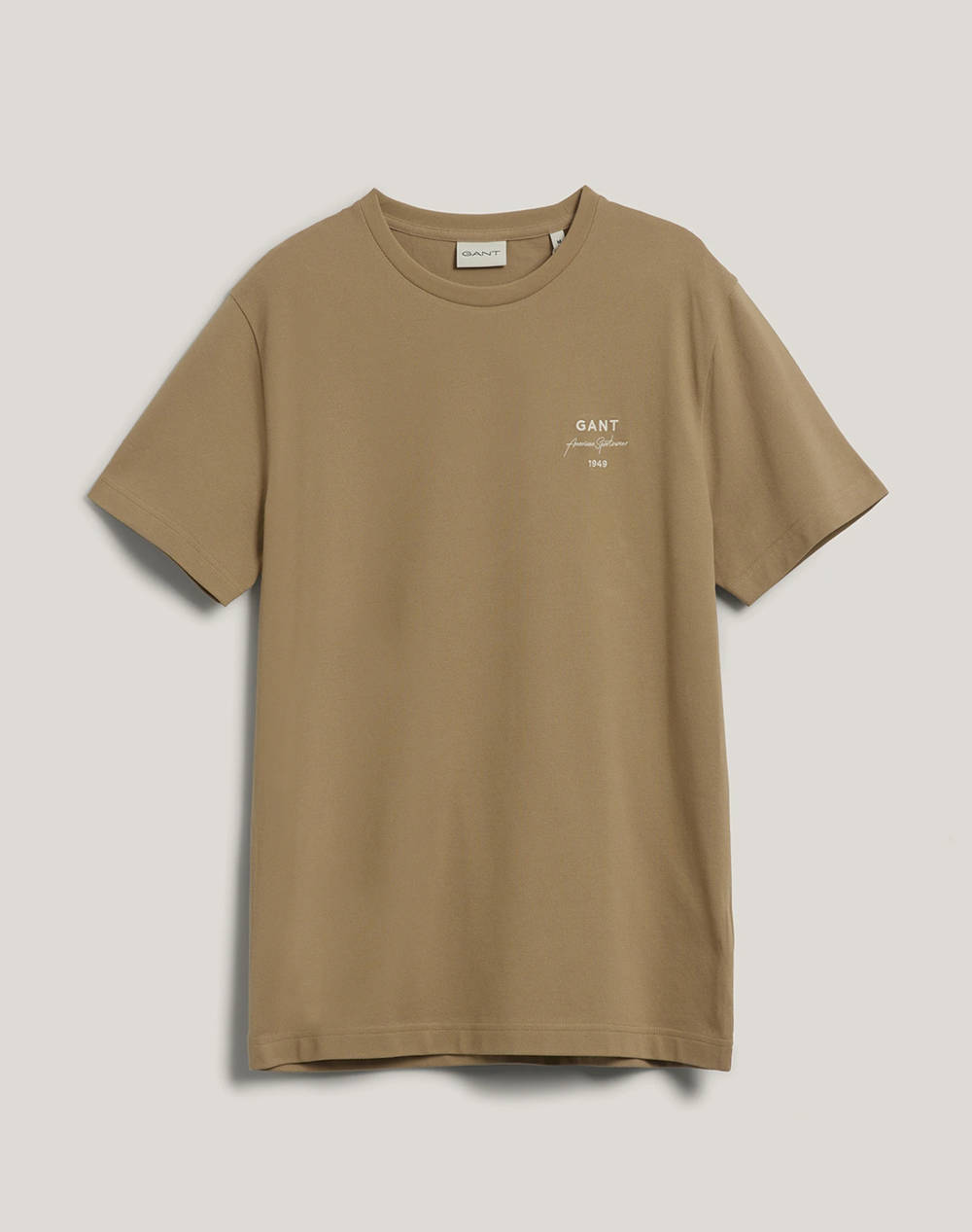 Gant Ss T Shirt Men Clothes T Shirts & Sweatshirts T Shirts Khaki Cotton 3G2023049 253 Male T-Shirts Khaki