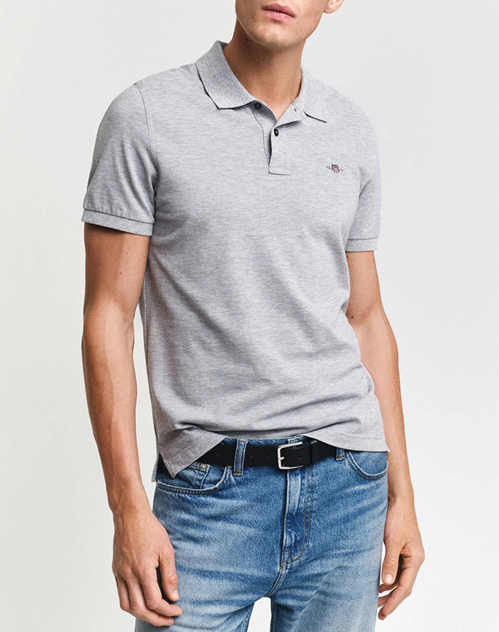 Gant Reg Shield Ss Pique Polo Shirt Men Clothes T Shirts & Sweatshirts Polo Gray Cotton 3G2210 1 93 Male Polo