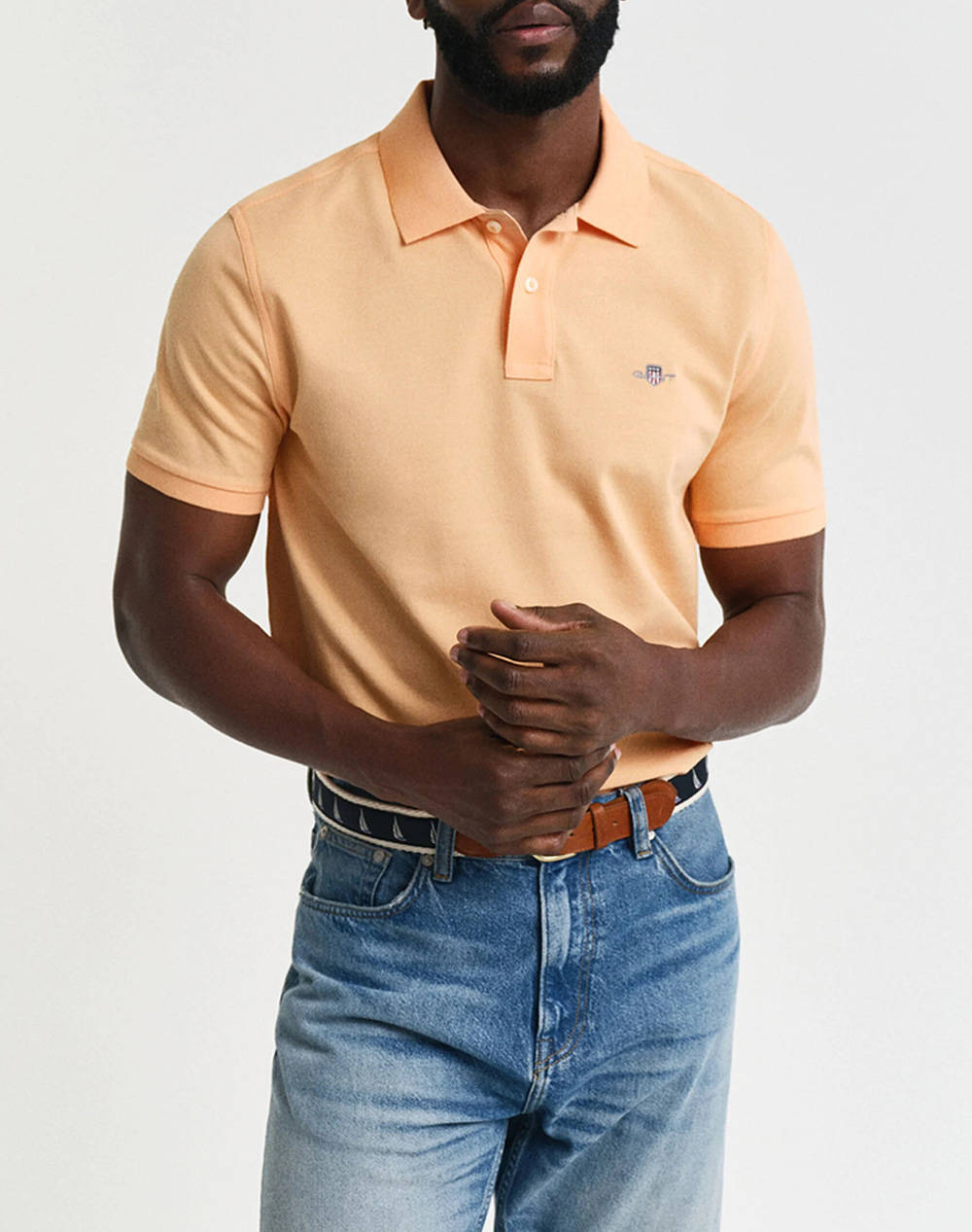 Gant Reg Shield Ss Pique Polo Shirt Men Clothes T Shirts & Sweatshirts Polo Lightorange Cotton 3G2210 1 848 Male Polo