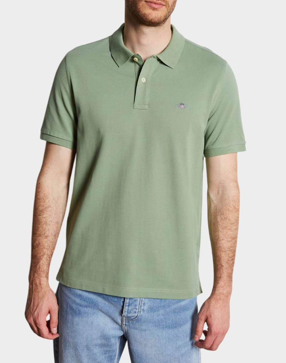 Gant Reg Shield Ss Pique Polo Shirt Men Clothes T Shirts & Sweatshirts Polo Olive Cotton 3G2210 1 362 Male Polo