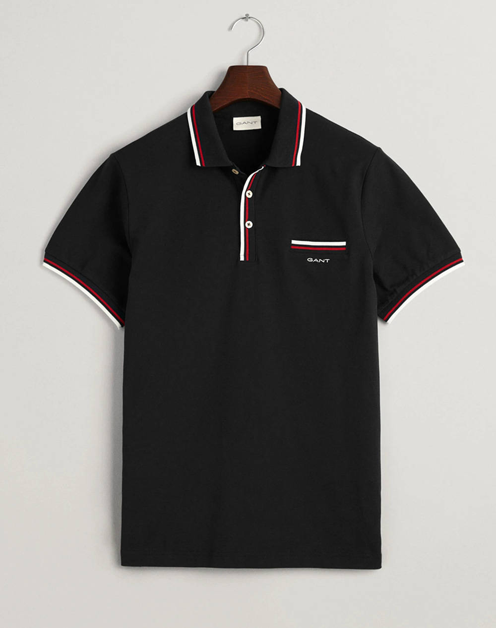 Gant 2 Col Tipping Ss Pique Polo T Shirt Men Clothes T Shirts & Sweatshirts Polo Black Cotton,Elastic 3G2013042 5 Male Polo Black