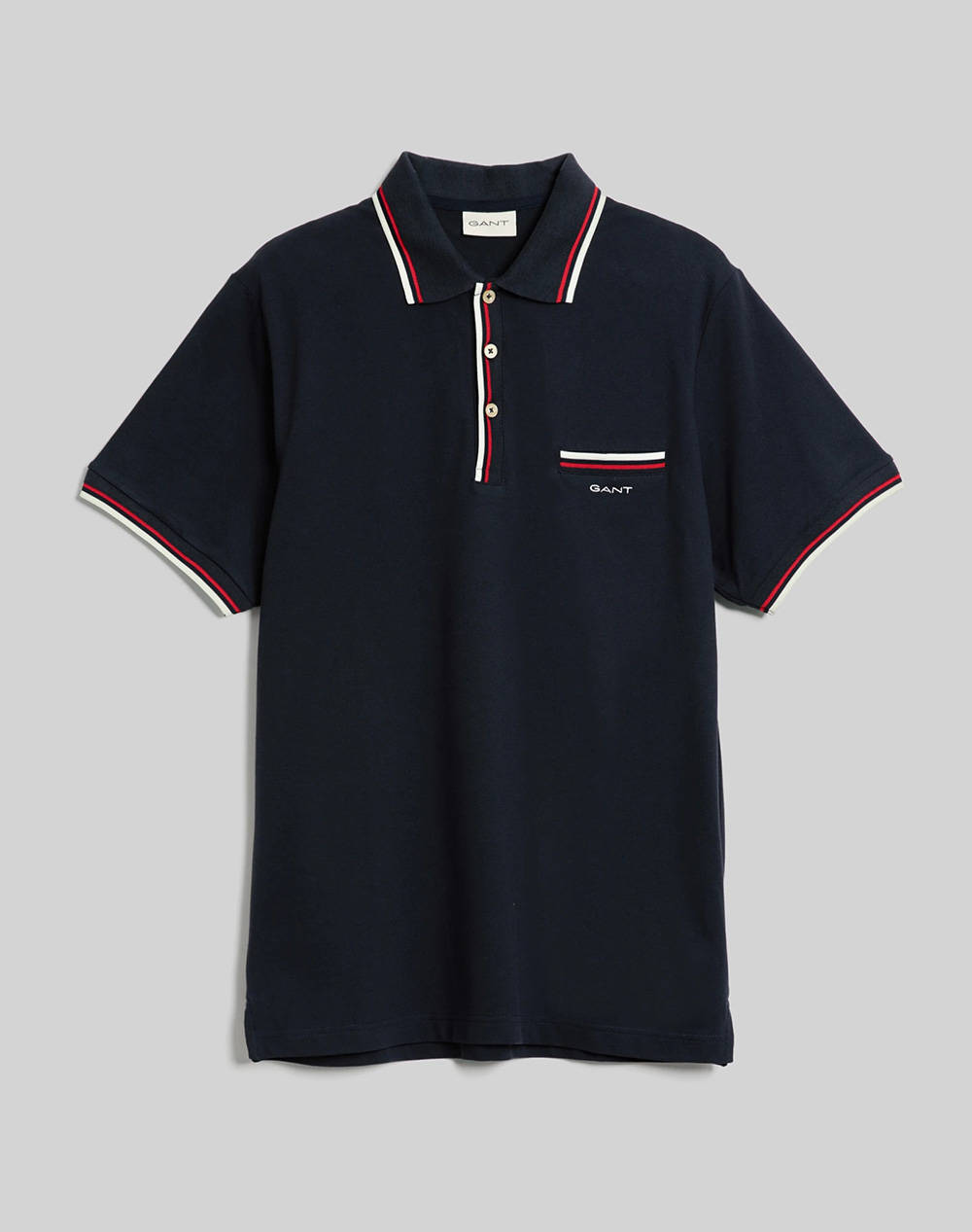 Gant 2 Col Tipping Ss Pique Polo T Shirt Men Clothes T Shirts & Sweatshirts Polo Darkblue Cotton,Elastic 3G2013042 433 Male Polo Blue