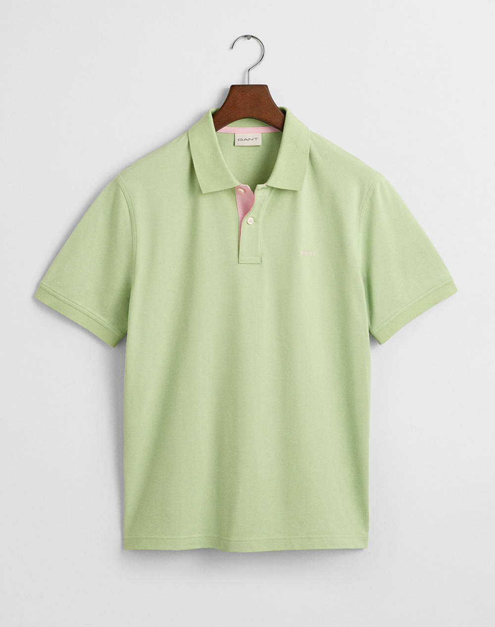 Gant Km Reg Contrast Pique Ss Polo T Shirt Men Clothes T Shirts & Sweatshirts Polo Lightgreen Cotton,Elastic 3G2062026 342 Male Polo Green