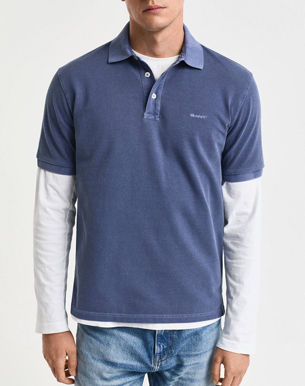 Gant Sunfaded Ss Polo Shirt Men Clothes T Shirts & Sweatshirts Polo Blueviolet Cotton 3G2014057 401 Male Polo Blue