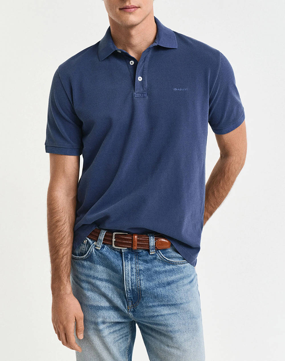 Gant Sunfaded Ss Polo Shirt Men Clothes T Shirts & Sweatshirts Polo Royalblue Cotton 3G2014057 423 Male Polo Blue