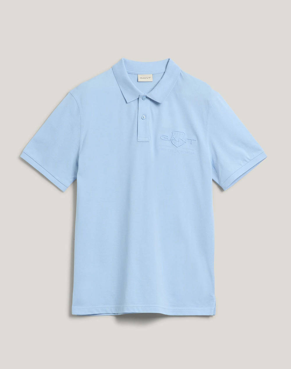 Gant Reg Tonal Shield Ss Polo Men Clothes T Shirts & Sweatshirts Polo Lightblue Cotton 3G2062025 457 Male Polo Blue
