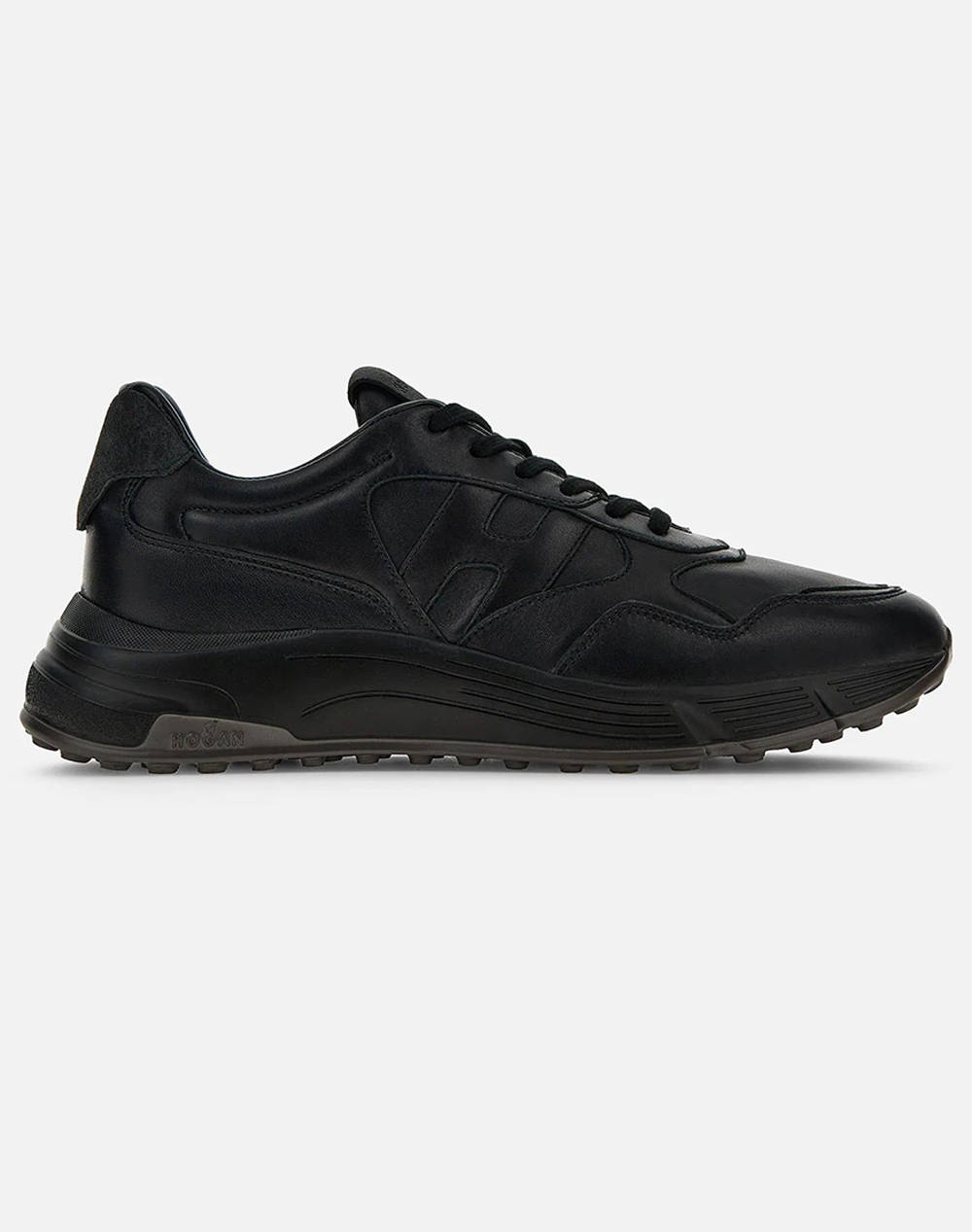 Hogan Sneaker Men Sports Shoes Shoes Totalblack Leather Hxm5630Ec01 08Y0719 Male Shoes Black