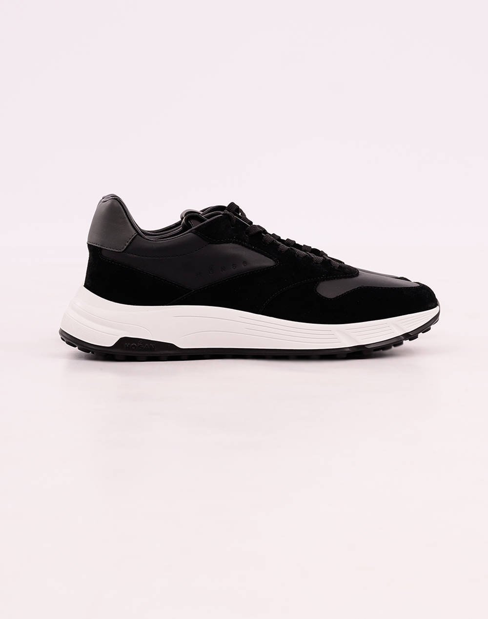 Hogan Hyperlight Laced + Stamp Men Footwear Sneakers Black Suede Hxm5630Fk61 U50 246L Male Sneakers Black