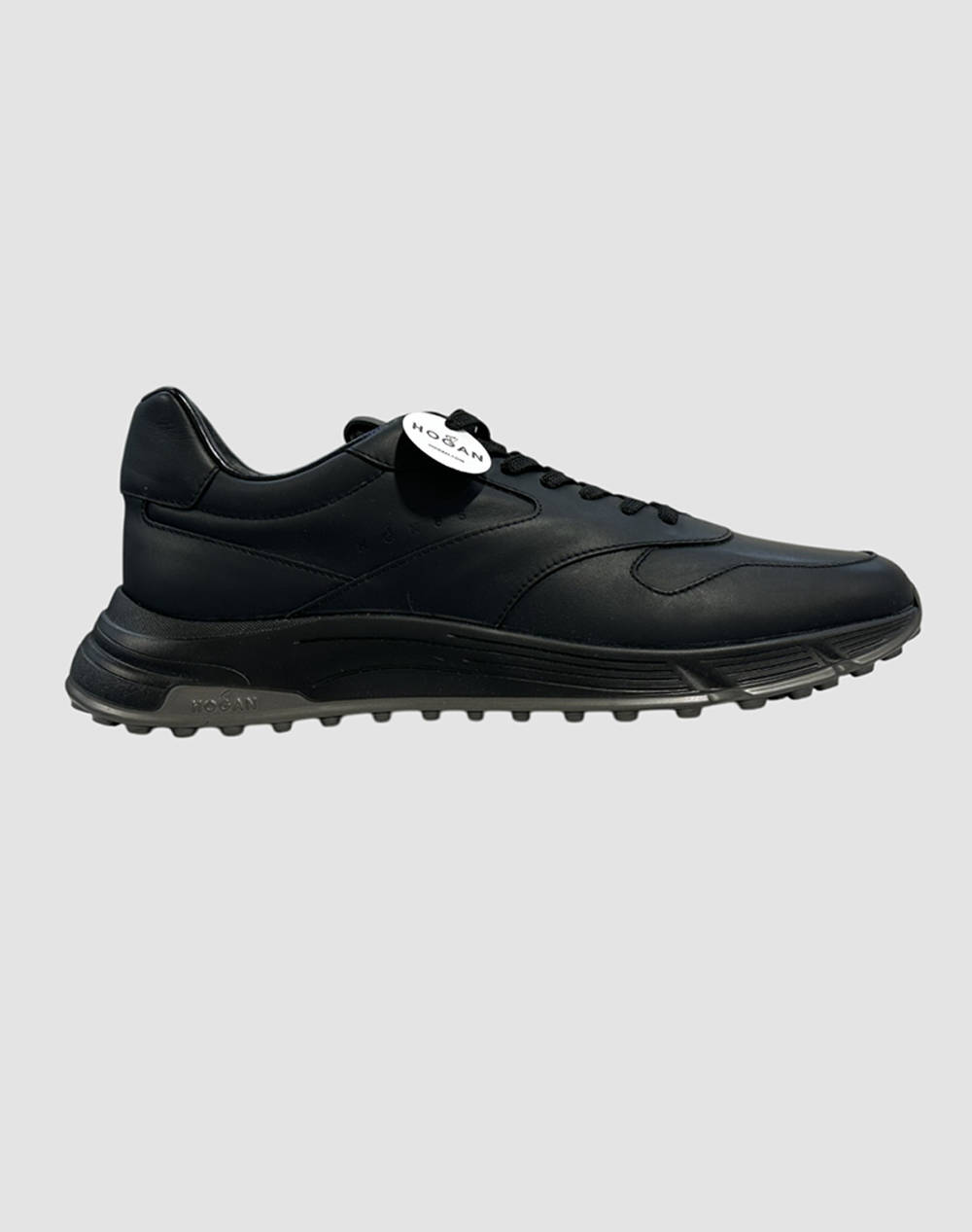 Hogan Hyperlight Laced + Stamp Men Footwear Sneakers Totalblack Suede Hxm5630Fk61 Ozl B999 Male Sneakers Black