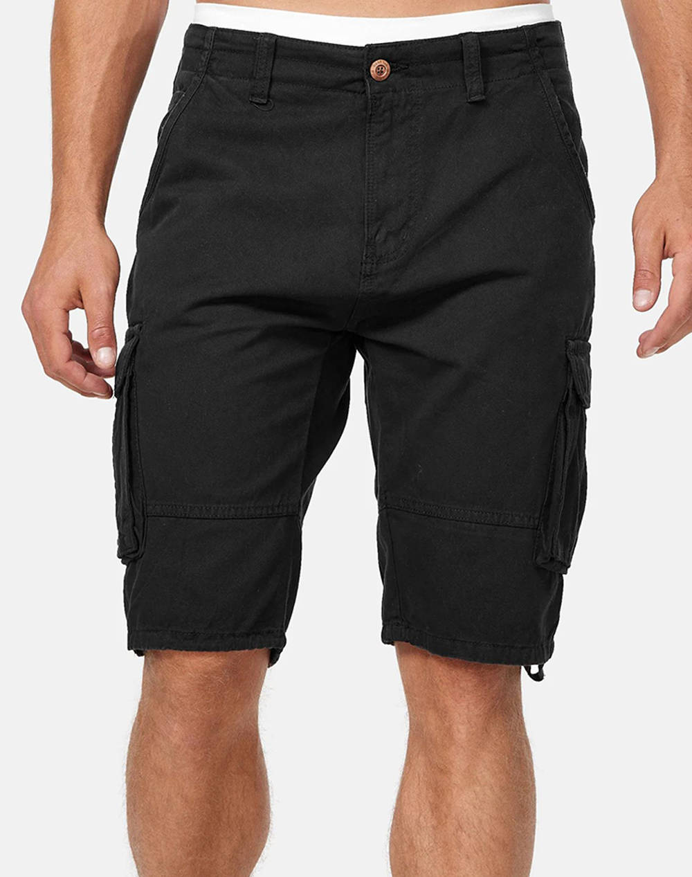 Indicode Inmonroe Men Clothes Shorts/Bermudas Cargo Black Cotton 70 042 999 Male Cargo Black