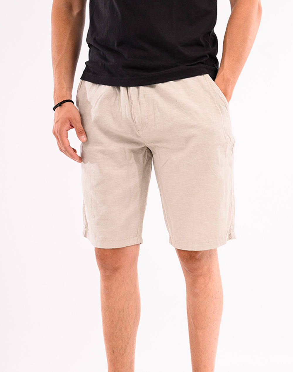 Indicode Inalamony Men Clothes Shorts/Bermudas Chinos Ecru Cotton,Linen,Synthetic 70 881 948 Male Chinos