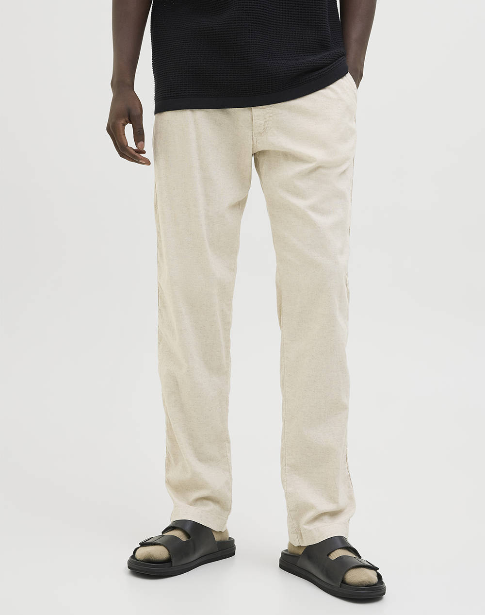 Jack&Jones Jpstkane Hybrid Bondi Jogger Sn Men Clothes Trousers Tailored Trousers Ecru Cotton,Linen 12274977 Moonbeam Male Tailored Trousers