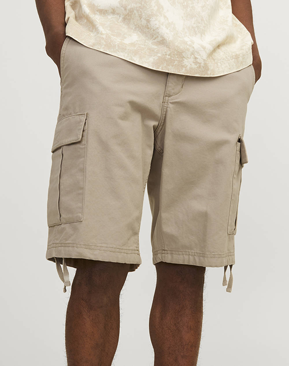 Jack&Jones Jpstcole Barkley Cargo Shorts Mid Sn Men Clothes Shorts/Bermudas Cargo Biege Cotton 12248685 Crockery Male Cargo Biege