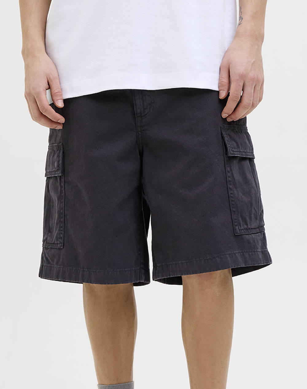 Jack&Jones Jpstkarl Avery Cargo Shorts Mid Men Clothes Shorts/Bermudas Cargo Black Cotton 12269374 Black Male Cargo Black